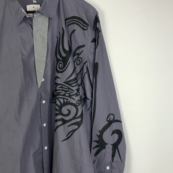 Coofandy Button Down Long Sleeve Graphic Men's Formal Event Party Club Tribal - Picture 10 of 12